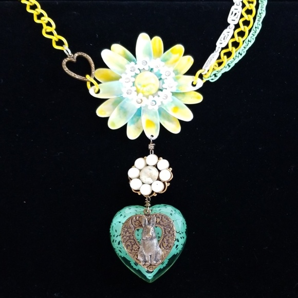 Repurposed Assemblage Vintage Necklace - Picture 5 of 10